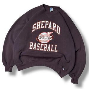 VTG 90s Russell Athletic Shepard Astros Baseball Sweatshirt XXL Brown USA Made